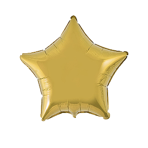 Balão Estrela 20" 50cm Liso Ouro Metalizado Decoração