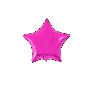 Balão Estrela 11" 28cm C/ Vareta Liso Pink Metalizado