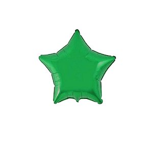 Balão Estrela 11" 28cm C/ Vareta Liso Verde Metalizado