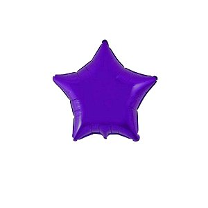 Balão Estrela 11" 28cm C/ Vareta Liso Roxo Metalizado