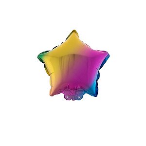 Balão Estrela 11" 28cm C/ Vareta Gradient Metalizado