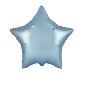 Balão Estrela 20" 50cm Cromado Azul Pastel Metalizado