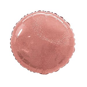 Balão Redondo 20" 50cm Hologlitter Ouro Rose Metalizado Decoração
