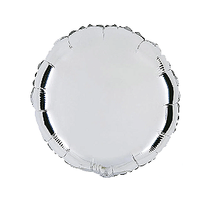 Balão Redondo 20" 50cm Prata Metalizado Decoração