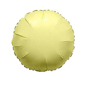 Balão Redondo 20" 50cm Amarelo Baby Metalizado Decoração