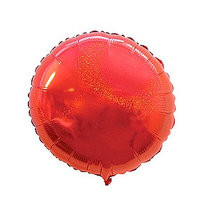 Balão Redondo 18" 45cm Vermelho Hologlitter Metalizado