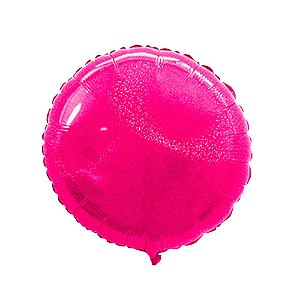 Balão Redondo 18" 45cm Pink Hologlitter Metalizado