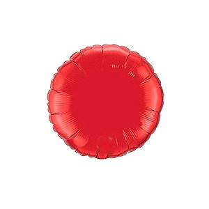 Balão Redondo 9" 23cm Vermelho Metalizado