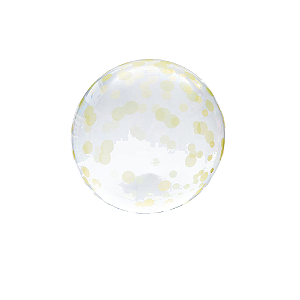 Balão Bolha Transparente Confete Ouro 18" 45cm Inflável