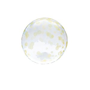 Balão Bolha Transparente Confete Ouro 18" 45cm Inflável