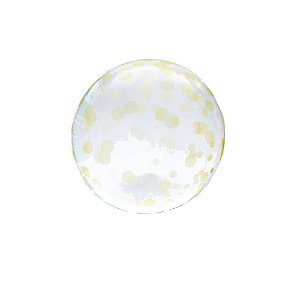 Balão Bolha Transparente Confete Ouro 18" 45cm Inflável