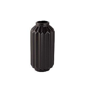 Vaso Elegance De Plástico Decorativo 18Cm Preto