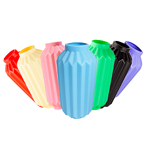 Vaso Elegance De Plástico Decorativo 18Cm Vermelho