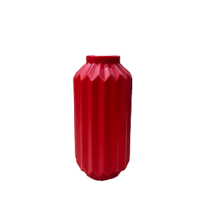 Vaso Elegance De Plástico Decorativo 18Cm Vermelho