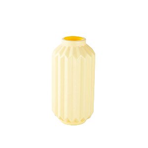 Vaso Elegance De Plástico Decorativo 18Cm Amarelo Bebê
