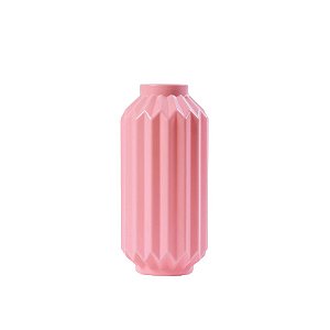 Vaso Elegance De Plástico Decorativo 18Cm Rosa Bebê