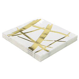 Guardanapo Riscos Dourado Papel Folha Dupla 20 fls 33x33