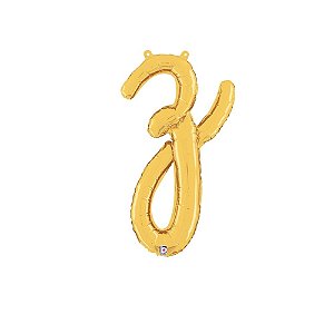 Letra Z Minúsculas De Mão 24" 60cm Dourada Metalizado Decorar
