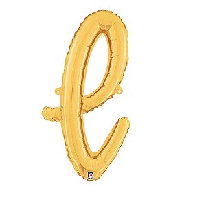 Letra L Minúsculas De Mão 24" 60cm Dourada Metalizado Decorar