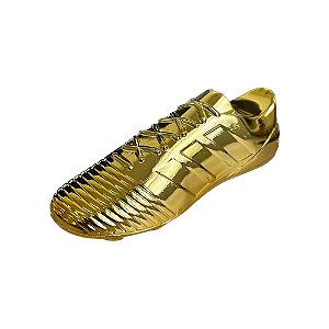 Chuteira Plástica Dourado Decorativa Ouro Troféu Futebol