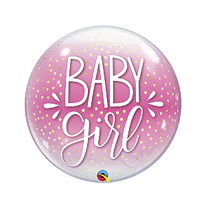 Balão Bubble Baby Girl 22" 56cm Festa Decoração Qualatex