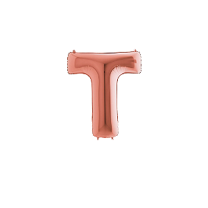 Letra T Maiúscula 14" 36cm Rose Gold Metalizado Decorar