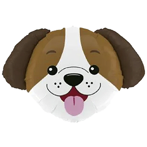 Balão Cabeça Cachorro Shape 33" 84cm Metalizado Decoração