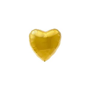 Balão Coração Dourado 5" 12cm Metalizado Decoração
