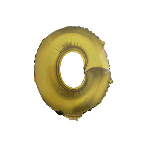 Letra O Maiúscula 16" 41cm Dourado Metalizado C/Vareta Não Flutua