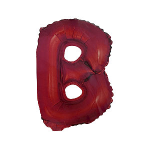 Letra B 16" 41cm Vermelha Metalizado C/Vareta Não Flutua