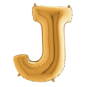 Letra J Maiúscula 26" 66CM Dourado Metalizado Decorativo