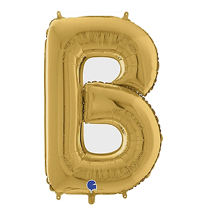 Letra B Maiúscula 26" 66CM Dourado Metalizado Decorativo