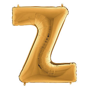 Letra Z Maiúscula 26" 66CM Dourado Metalizado Decorativo