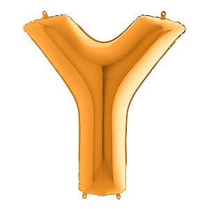 Letra Y Maiúscula 26" 66CM Dourado Metalizado Decorativo