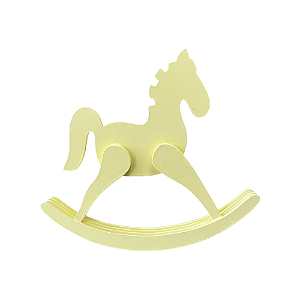 Cavalinho De Balanço Mdf Amarelo Candy Chá De Bebê Festa