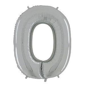 Letra O Maiúscula 26" 66CM Prata Metalizado Decorativo
