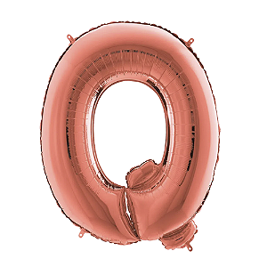 Letra Q Maiúscula 26" 66CM Rose Gold Metalizado Decorativo