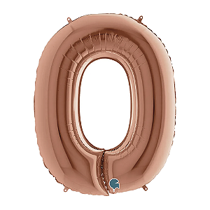 Letra O Maiúscula 26" 66CM Rose Gold Metalizado Decorativo