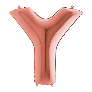 Letra Y Maiúscula 26" 66CM Rose Gold Metalizado Decorativo