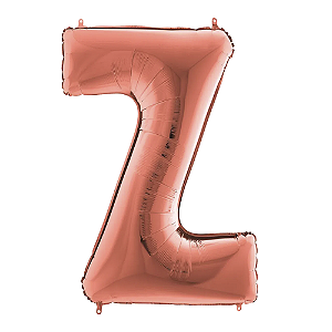 Letra Z Maiúscula 26" 66CM Rose Gold Metalizado Decorativo