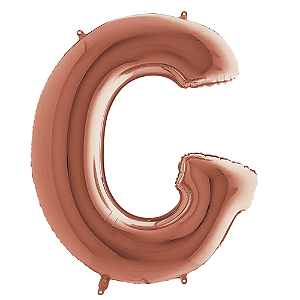 Letra G Maiúscula 26" 66CM Rose Gold Metalizado Decorativo