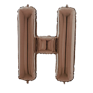Letra H Maiúscula 26" 66CM Rose Gold Metalizado Decorativo