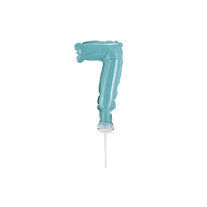 Número 7 Topper De Bolo Balão 5" Tifany Metalizado 12CM