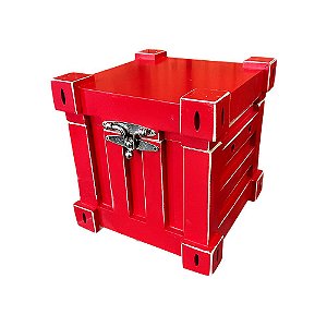 Container Vintage Mdf Pequeno Vermelho Caixa Decorativa