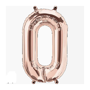 Balão Rose Gold 16" 40Cm Nº0 Metalizado Inflável Decoração