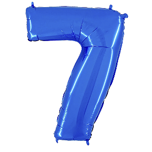 Número 7 Azul 26" 66CM Balão Metalizado Decorar Grab