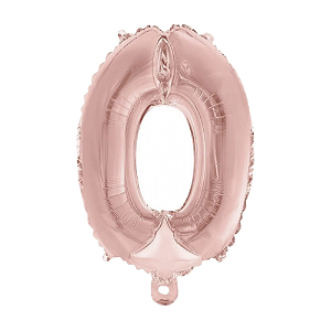 Número 0 Rose 75CM Médio Balão Metalizado Decoração Festa