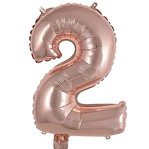 Número 2 Rose 1M Balão Grande Metalizado Decoração Festa