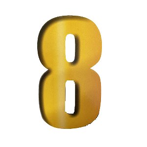 Número 8 Balão Metalizado Dourado 16" 40Cm Decorativo 3Guris