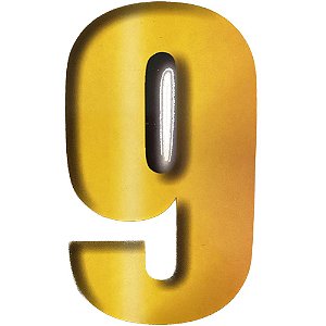 Número 9 Balão Metalizado Dourado 100CM 1M Decorativo 3Guris